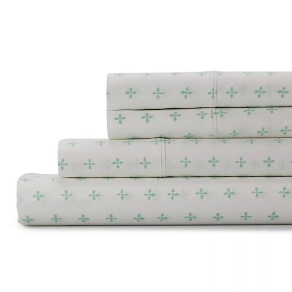 Sonoma Other - SONOMA Good For Life 4 Piece Sheet Set fULL Size 320 Green Criss Cross
